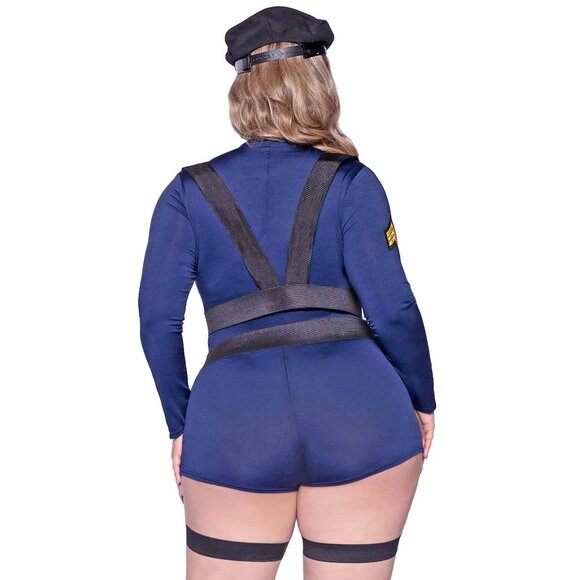 Hottie Cop Costume 3x/4x Women Plus Size Blue Halloween Roleplay Cosplay Uniform - Picture 6 of 11